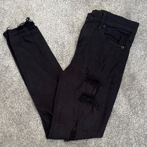 Express Black Ripped Skinny Jeans